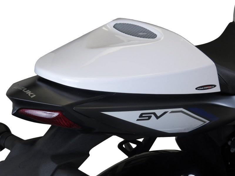 Suzuki SV650X 17-2024 White & Silver mesh Seat Cowl Seat Hump Powerbro |  STP Racing Products