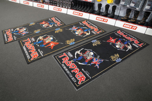 LTD Edition Iron Maiden Trooper Motorcycle XL Garage Mat 240 x 100 cm Rubber Backing