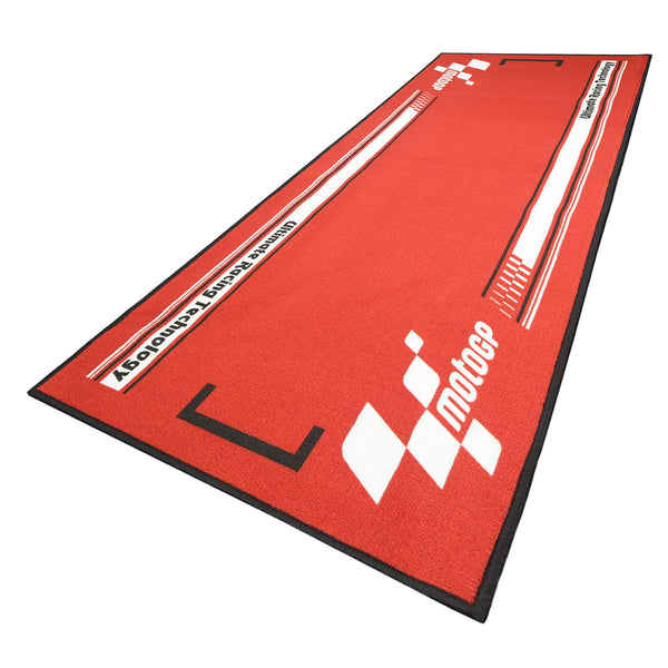 MotoGP Red/White  Team Mat  Garage Mat    190x80cm   Non-Slip oil/water resistant backing