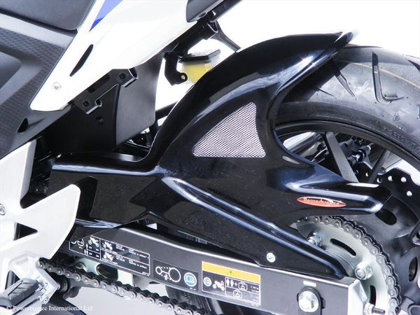Fits Honda CB500 X 2013-2018  Gloss Black & Silver Rear Hugger by Powerbronze